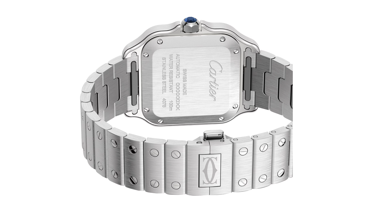 Santos de CRT Watch, Medium Model, Steel, Automatic, Interchangeable Leather Strap