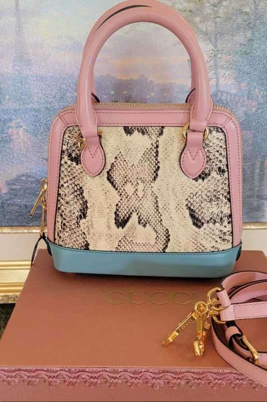 GC PYTHON 1955 HORSEBIT SNAKESKIN LTD ED TOP HANDLE CROSSBODY BAG