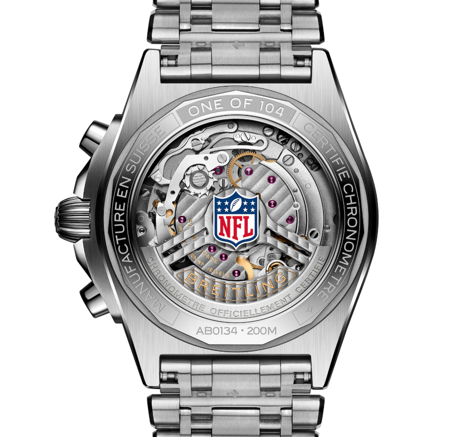 BRT Chronomat B01 42 Houston Texans Limited Edition Mens Watch Stainless Steel