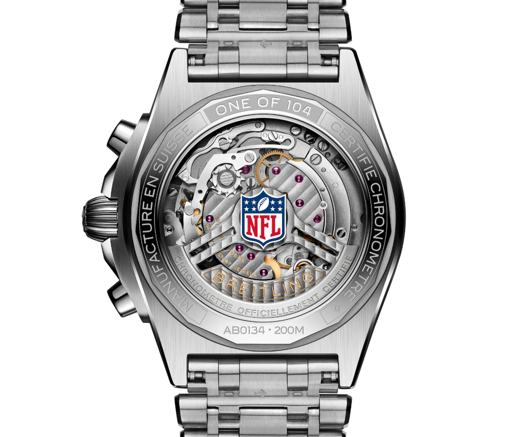 BRT Chronomat B01 42 Caroline Panthers Limited Edition Mens Watch Stainless Steel