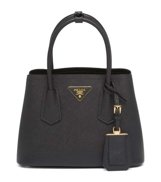 PDA Mini Saffiano Leather Double Top-Handle Bag