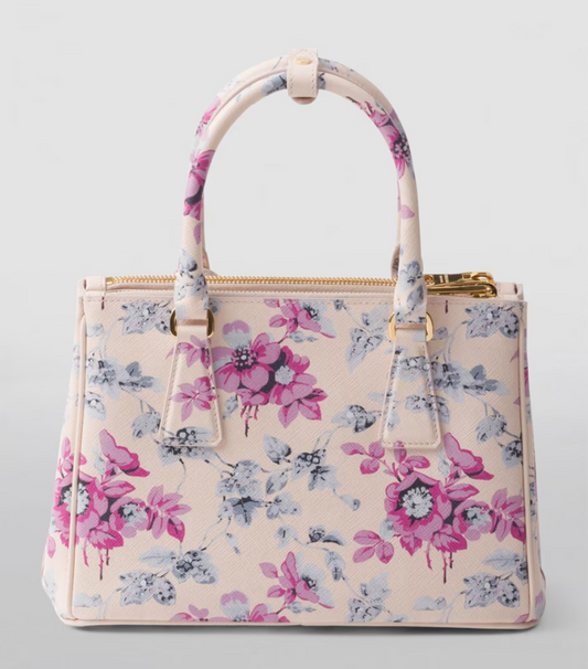 PDA Small Leather Floral Galleria Top-Handle Bag
