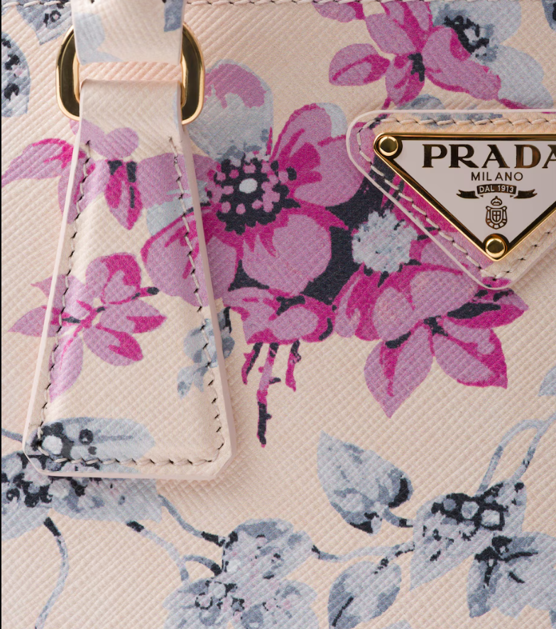 PDA Small Leather Floral Galleria Top-Handle Bag