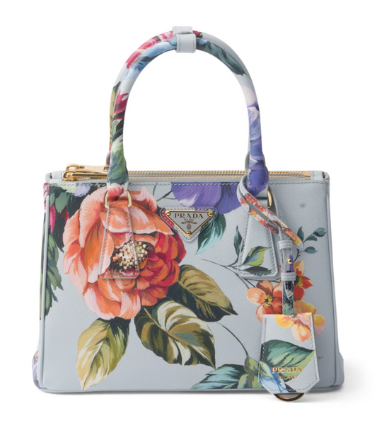 PDA Saffiano Leather Floral Galleria Bag
