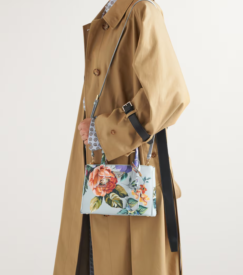 PDA Saffiano Leather Floral Galleria Bag