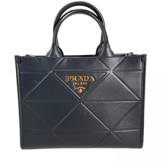 PDA Symbole Small Black Leather Satchel Tote Shoulder Bag New With Tags