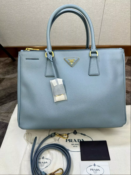 PDA Saffiano Blue Leather Tote Bag Shoulder Bag 2way K-241031-07