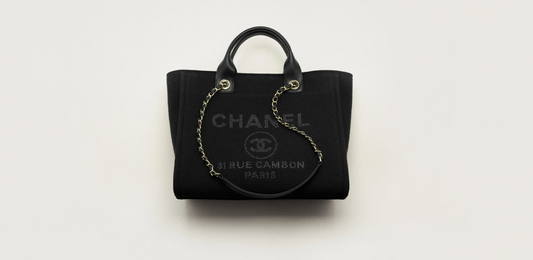 Shopping Bag   Mixed Fibers, Calfskin & Gold-Tone Metal