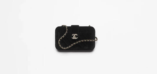 Evening Bag   Velvet & Gold-Tone Metal