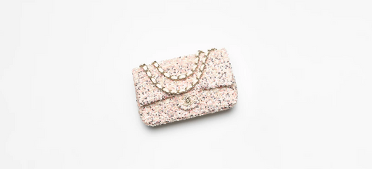 Evening Bag   Sequins & Gold-Tone Metal  White & Silver