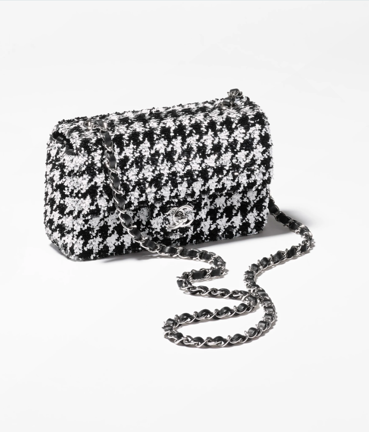 Small Flap Bag   Sequins & Silver-Tone Metal