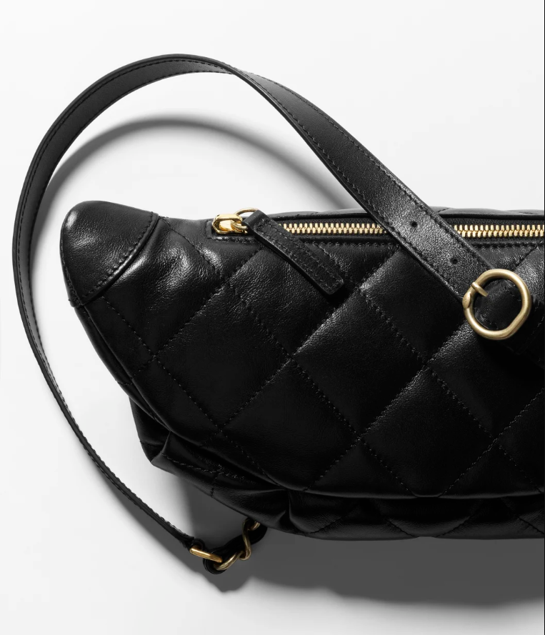 Waist Bag   Shiny Calfskin & Gold-Tone Metal