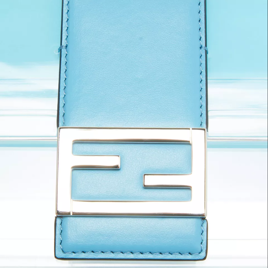 FDI Omber Blue  Plexiglass And Leather Mini Trunk Baguette