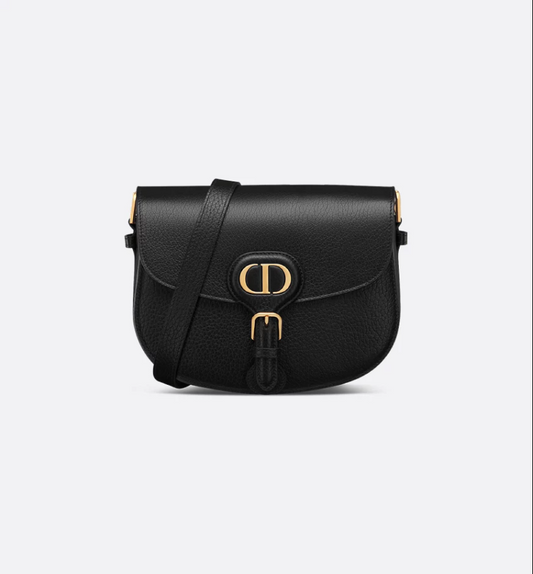 LV Medium Dior Bobby Bag Black Grained Calfskin