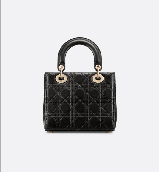 Small Lady DiR My ABC DIR Bag Black Flat Cannage Lambskin