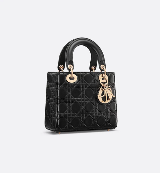 Small Lady DiR My ABC DIR Bag Black Flat Cannage Lambskin