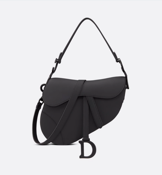 DIR Saddle Bag with Strap Black Ultramatte Calfskin