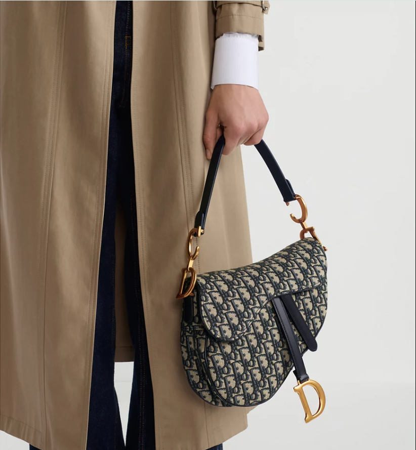 Saddle Bag with Strap Blue DIR Oblique Jacquard
