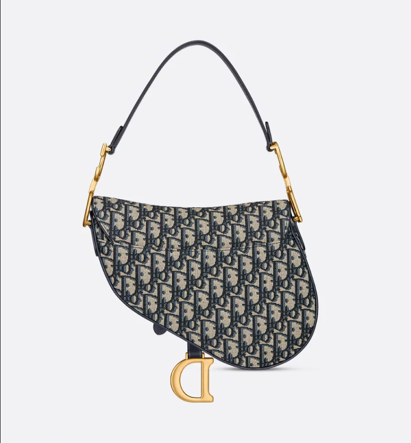 Saddle Bag with Strap Blue DIR Oblique Jacquard
