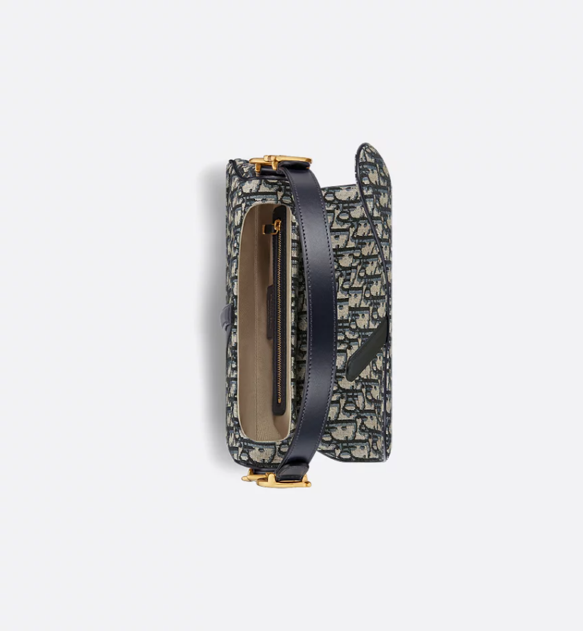 Saddle Bag with Strap Blue DIR Oblique Jacquard