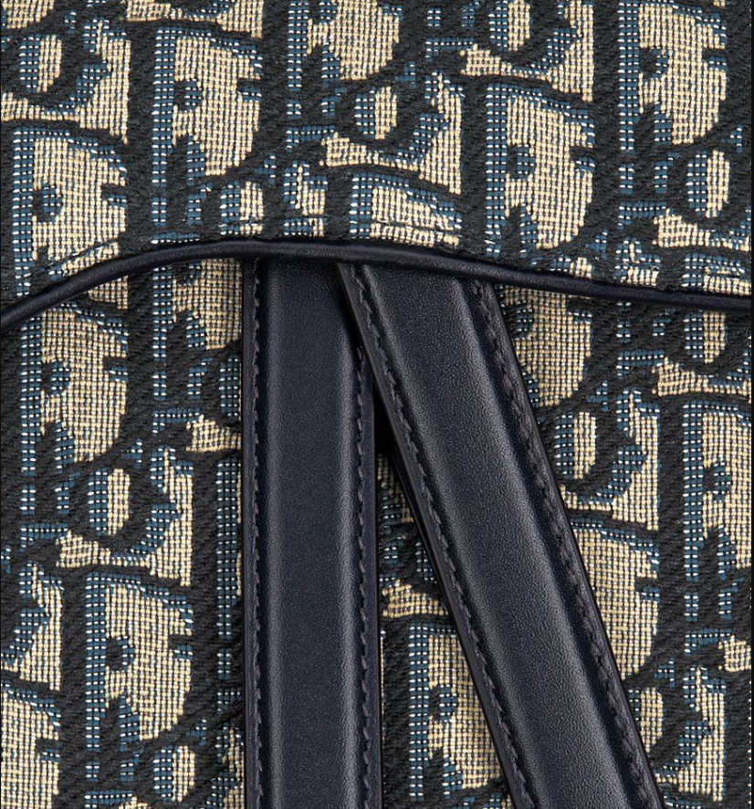 Saddle Bag with Strap Blue DIR Oblique Jacquard