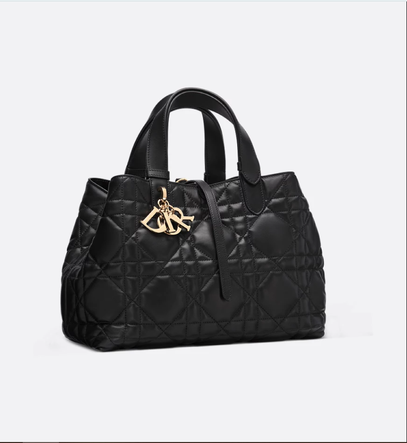 Medium DIR Toujours Bag Black Macrocannage Calfskin