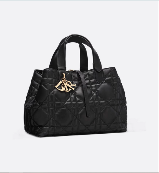 Medium DIR Toujours Bag Black Macrocannage Calfskin