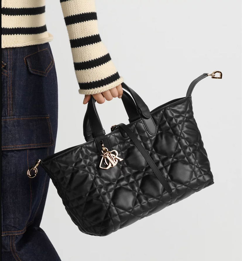 Medium DIR Toujours Bag Black Macrocannage Calfskin