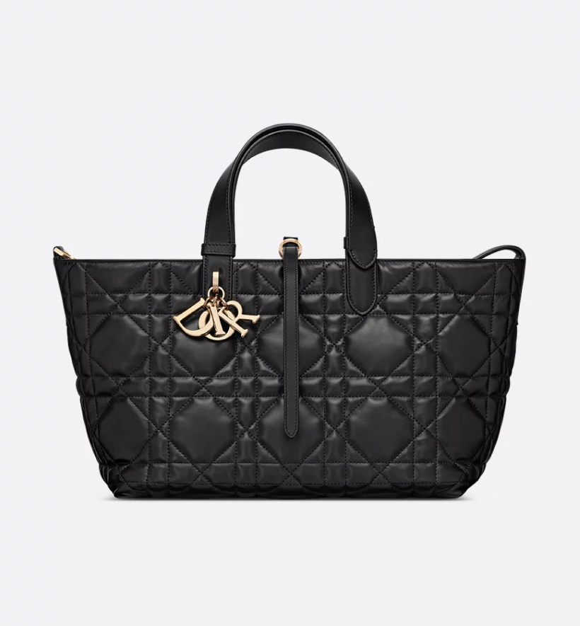 Medium DIR Toujours Bag Black Macrocannage Calfskin