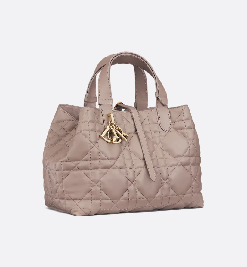 Medium DIR Toujours Bag Denim Blue Macrocannage Calfskin