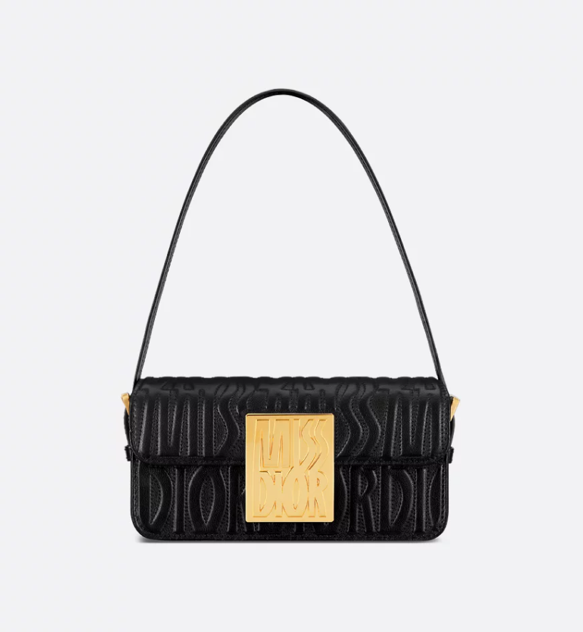 Miss DIR Flap Bag Black Quilted Miss Dior Allover Calfskin