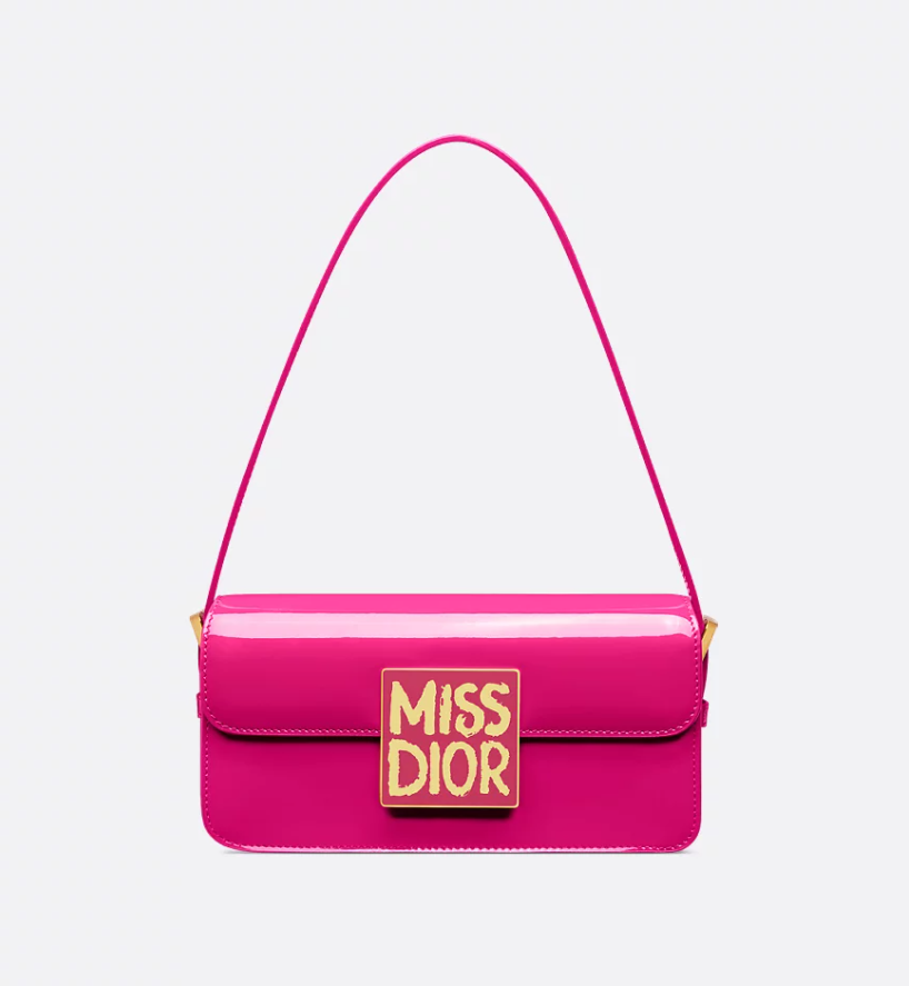 Miss DIR Flap Bag Black Patent Calfskin