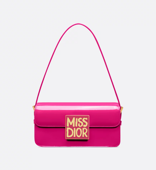 Miss DIR Flap Bag Black Patent Calfskin