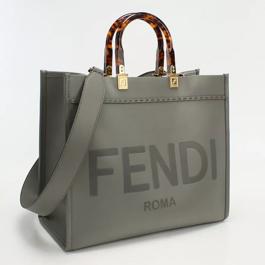 FDI Sunshine Medium Leather Tote Bag 8BH386 Abvl Gray