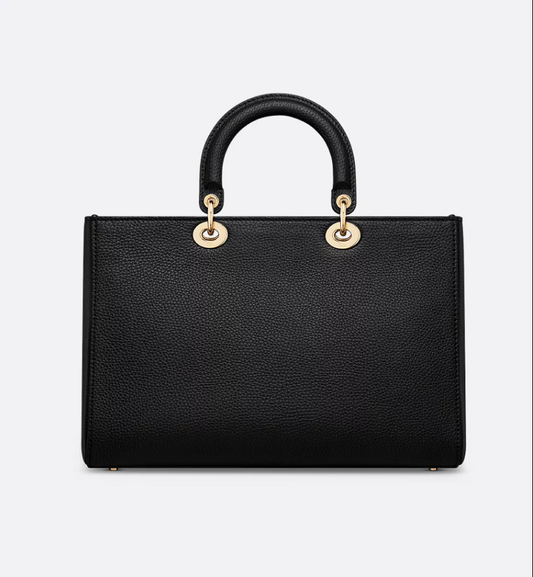 Large Lady D-Sire Bag Black Taurillon Leather