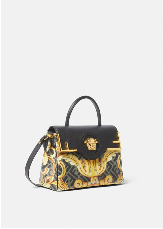 NWT FDI VERSACE X FDI LA MEDUSA MEDIUM PRINT HANDBAG