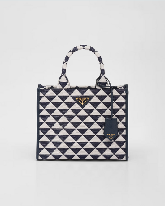 Small PDA Symbole embroidered fabric handbag