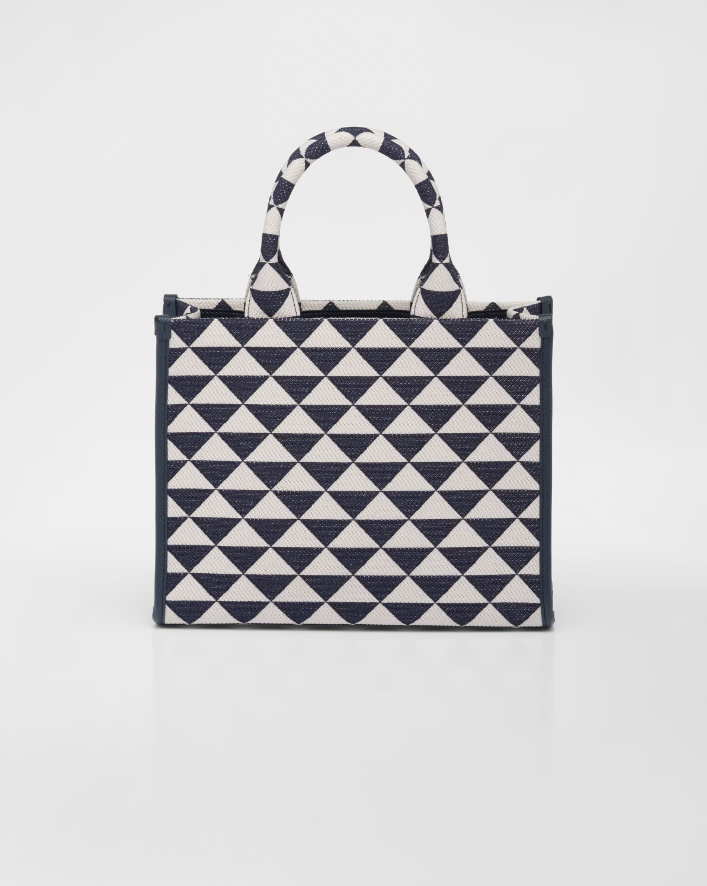 Small PDA Symbole embroidered fabric handbag