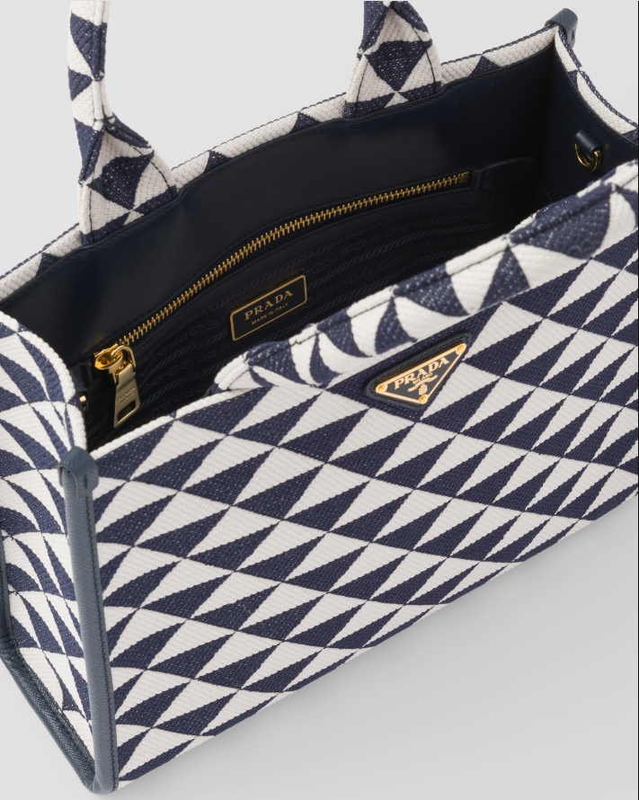 Small PDA Symbole embroidered fabric handbag