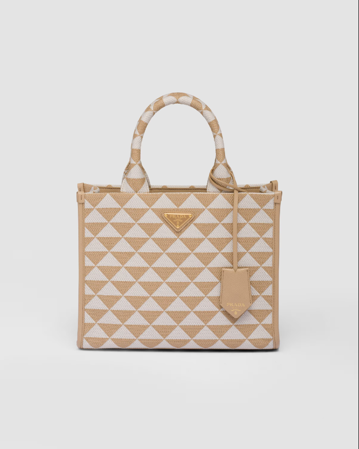Small PDA Symbole embroidered fabric handbag