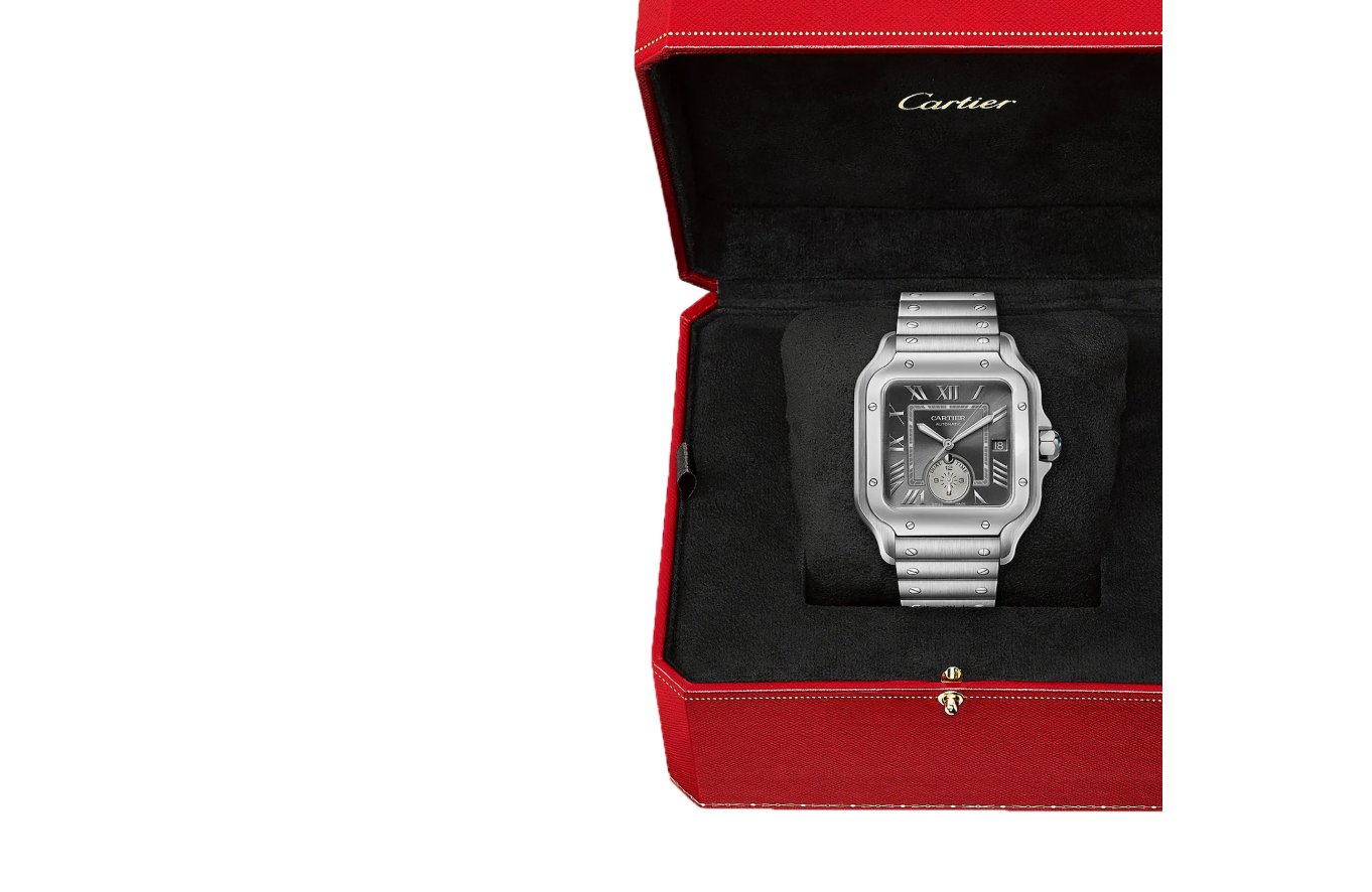 Santos De CRT Watch, Large Model, Mechanical Movement With Automatic Winding, Steel