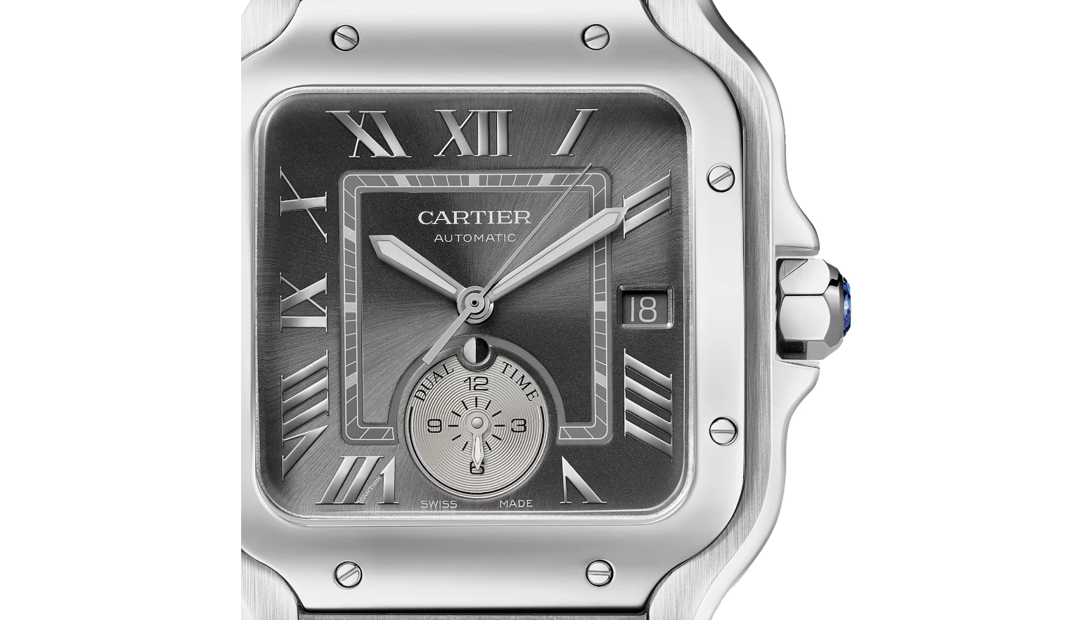 Santos De CRT Watch, Large Model, Mechanical Movement With Automatic Winding, Steel